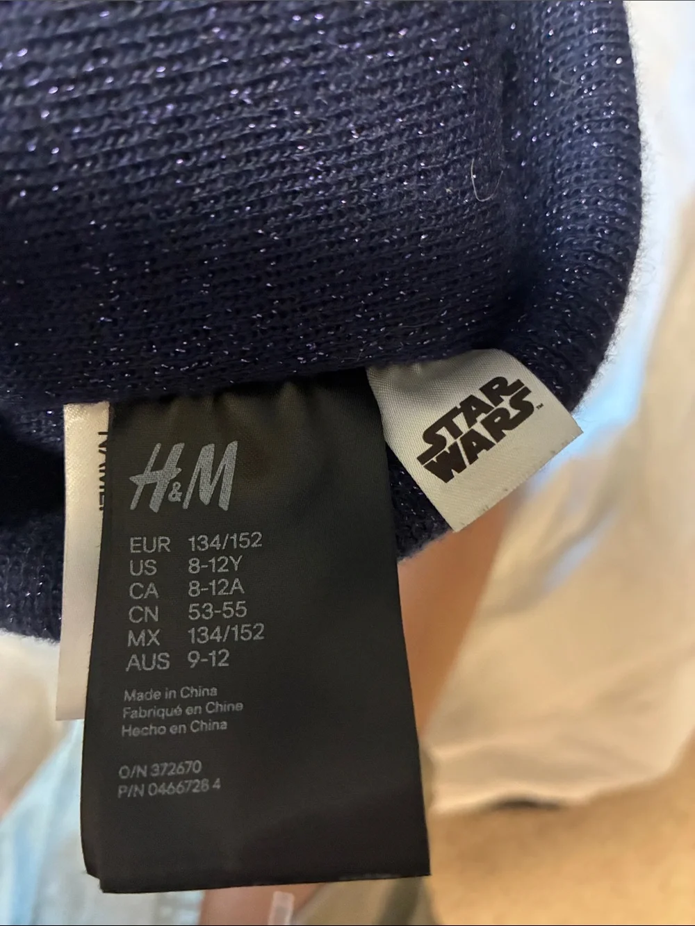 H&M Kids Navy Blue Star Wars Knit Beanie